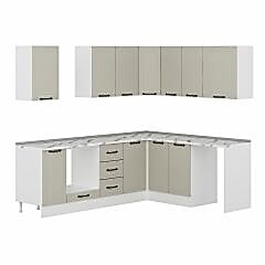 Alvinka 250-200X222 Cm Mbr_A Köşe Mutfak Dolabı Kumtaşı - Suntalam