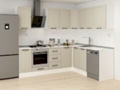 Alvinka 250-200X222 Cm Mbr_A Köşe Mutfak Dolabı Kumtaşı - Mdf