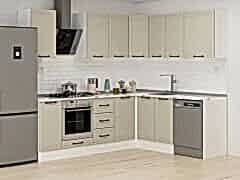 Alvinka 250-200X222 Cm Mbr_A Köşe Mutfak Dolabı Kumtaşı - Mdf