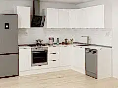 Alvinka 250-200X222 Cm Mbr_B Köşe Mutfak Dolabı Beyaz - Suntalam