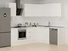 Alvinka 250-200X222 Cm Mbr_B Köşe Mutfak Dolabı Beyaz - Suntalam