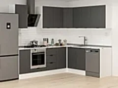 Alvinka 250-200X222 Cm Mbr_B Köşe Mutfak Dolabı Antrasit - Suntalam