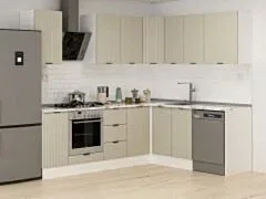 Alvinka 250-200X222 Cm Mbr_B Köşe Mutfak Dolabı Kumtaşı - Suntalam