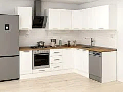 Alvinka 250-200X222 Cm Mbr_C Köşe Mutfak Dolabı Beyaz - Suntalam