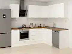 Alvinka 250-200X222 Cm Mbr_C Köşe Mutfak Dolabı Beyaz - Mdf