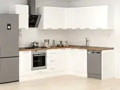 Alvinka 250-200X222 Cm Mbr_C Köşe Mutfak Dolabı Beyaz - Mdf