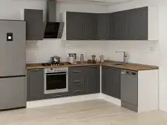 Alvinka 250-200X222 Cm Mbr_C Köşe Mutfak Dolabı Antrasit - Suntalam