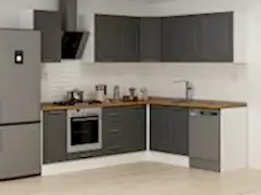 Alvinka 250-200X222 Cm Mbr_C Köşe Mutfak Dolabı Antrasit - Suntalam