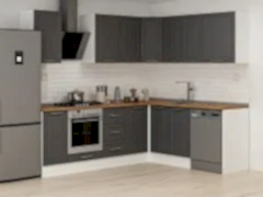 Alvinka 250-200X222 Cm Mbr_C Köşe Mutfak Dolabı Antrasit - Mdf