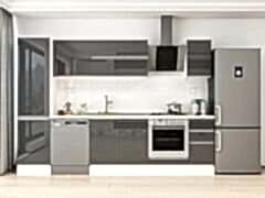 Alvinka 300X210 Cm High Gloss Mutfak Dolabı Mb-E90B50S40-2 High Gloss | Antrasit - Mdf