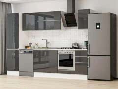 Alvinka 300X210 Cm High Gloss Mutfak Dolabı Mb-E90B50S40-2 High Gloss | Antrasit - Mdf