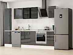 Alvinka 300X210 Cm High Gloss Mutfak Dolabı Mb-E90B50S40-3 High Gloss | Antrasit - Suntalam