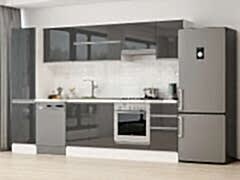 Alvinka 305X210 Cm High Gloss Mutfak Dolabı Mb-E90B50S45-1 High Gloss | Antrasit - Suntalam