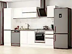 Alvinka 305X210 Cm High Gloss Mutfak Dolabı Mb-E90B50S45-2 High Gloss | Beyaz - Suntalam