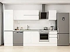 Alvinka 305X210 Cm High Gloss Mutfak Dolabı Mb-E90B50S45-2 High Gloss | Beyaz - Mdf