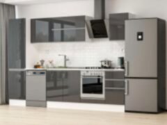 Alvinka 305X210 Cm High Gloss Mutfak Dolabı Mb-E90B50S45-2 High Gloss | Antrasit - Suntalam