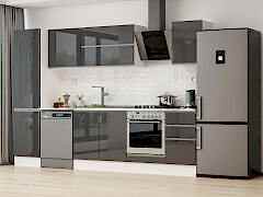 Alvinka 305X210 Cm High Gloss Mutfak Dolabı Mb-E90B50S45-2 High Gloss | Antrasit - Mdf