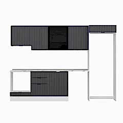 Alvinka 310X220 Cm Mbr_B Mutfak Dolabı Antrasit - Mdf