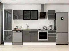 Alvinka 305X210 Cm High Gloss Mutfak Dolabı Mb-E90B50S45-3 High Gloss | Antrasit - Suntalam