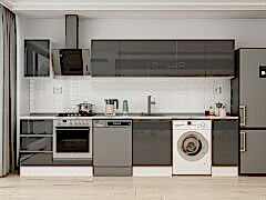 Alvinka 330X210 Cm Hg_J Mutfak Dolabı Antrasit - Mdf