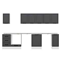 Alvinka 330X210 Cm Mbr_A Mutfak Dolabı Antrasit - Suntalam