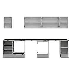 Alvinka 330X210 Cm Mbr_A Mutfak Dolabı Antrasit - Suntalam