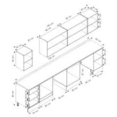 Alvinka 330X210 Cm Mbr_A Mutfak Dolabı Antrasit - Mdf