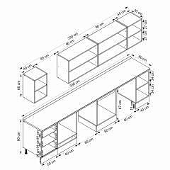 Alvinka 330X210 Cm Mbr_A Mutfak Dolabı Kumtaşı - Mdf