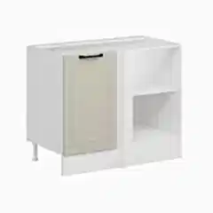 Alvinka Mutfak Modül Mbr_A Alt 1K1R 105Cm Köşe Dolap Beyaz Kumtaşı Mdf