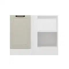 Alvinka Mutfak Modül Mbr_A Alt 1K1R 105Cm Köşe Dolap Beyaz Kumtaşı Mdf