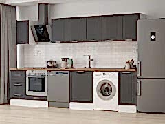 Alvinka 330X210 Cm Mbr_C Mutfak Dolabı Antrasit - Suntalam