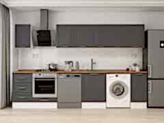 Alvinka 330X210 Cm Mbr_C Mutfak Dolabı Antrasit - Mdf