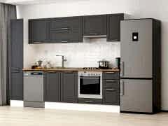 Alvinka 290X210 Cm Klasik Mebran Mutfak Dolabı Mb-E90B40S40-1 Mebran | Antrasit - Suntalam