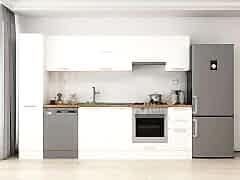 Alvinka 290X210 Cm Klasik Mebran Mutfak Dolabı Mb-E90B40S40-1 Mebran | Beyaz - Mdf