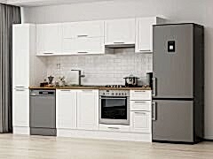 Alvinka 290X210 Cm Klasik Mebran Mutfak Dolabı Mb-E90B40S40-1 Mebran | Beyaz - Mdf