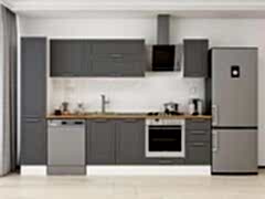 Alvinka 290X210 Cm Klasik Mebran Mutfak Dolabı Mb-E90B40S40-2 Mebran | Antrasit - Suntalam