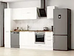 Alvinka 290X210 Cm Klasik Mebran Mutfak Dolabı Mb-E90B40S40-2 Mebran | Beyaz - Mdf