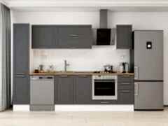 Alvinka 290X210 Cm Klasik Mebran Mutfak Dolabı Mb-E90B40S40-2 Mebran | Antrasit - Mdf