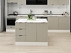 Alvinka 120 Cm Mbr_B Ada Mutfak Dolabı Beyaz Kumtaşı Mdf