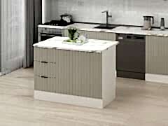 Alvinka 120 Cm Mbr_B Ada Mutfak Dolabı Beyaz Kumtaşı Mdf