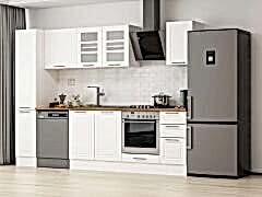 Alvinka 290X210 Cm Klasik Mebran Mutfak Dolabı Mb-E90B40S40-3 Mebran | Beyaz - Suntalam