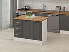 Alvinka 120 Cm Mbr_C Ada Mutfak Dolabı Beyaz Antrasit Mdf