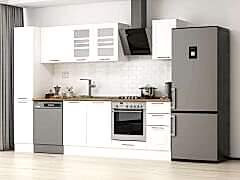 Alvinka 290X210 Cm Klasik Mebran Mutfak Dolabı Mb-E90B40S40-3 Mebran | Beyaz - Mdf