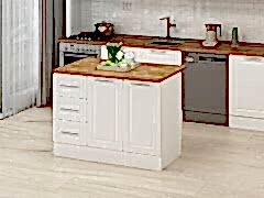 Alvinka 120 Cm Mbr_C Ada Mutfak Dolabı Beyaz Beyaz Mdf