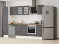 Alvinka 290X210 Cm Klasik Mebran Mutfak Dolabı Mb-E90B40S40-3 Mebran | Antrasit - Mdf