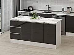 Alvinka 180 Cm Hg_J Ada Mutfak Dolabı Beyaz Antrasit Suntalam