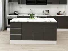 Alvinka 180 Cm Hg_J Ada Mutfak Dolabı Beyaz Antrasit Mdf