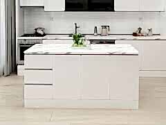 Alvinka 180 Cm Hg_J Ada Mutfak Dolabı Beyaz Beyaz Mdf