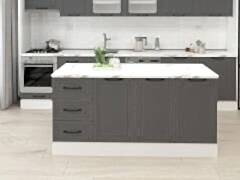 Alvinka 180 Cm Mbr_A Ada Mutfak Dolabı Beyaz Antrasit Suntalam