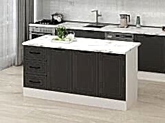 Alvinka 180 Cm Mbr_A Ada Mutfak Dolabı Beyaz Antrasit Suntalam